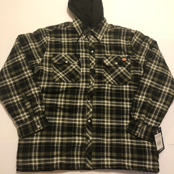 hooded quilted shirt jacket